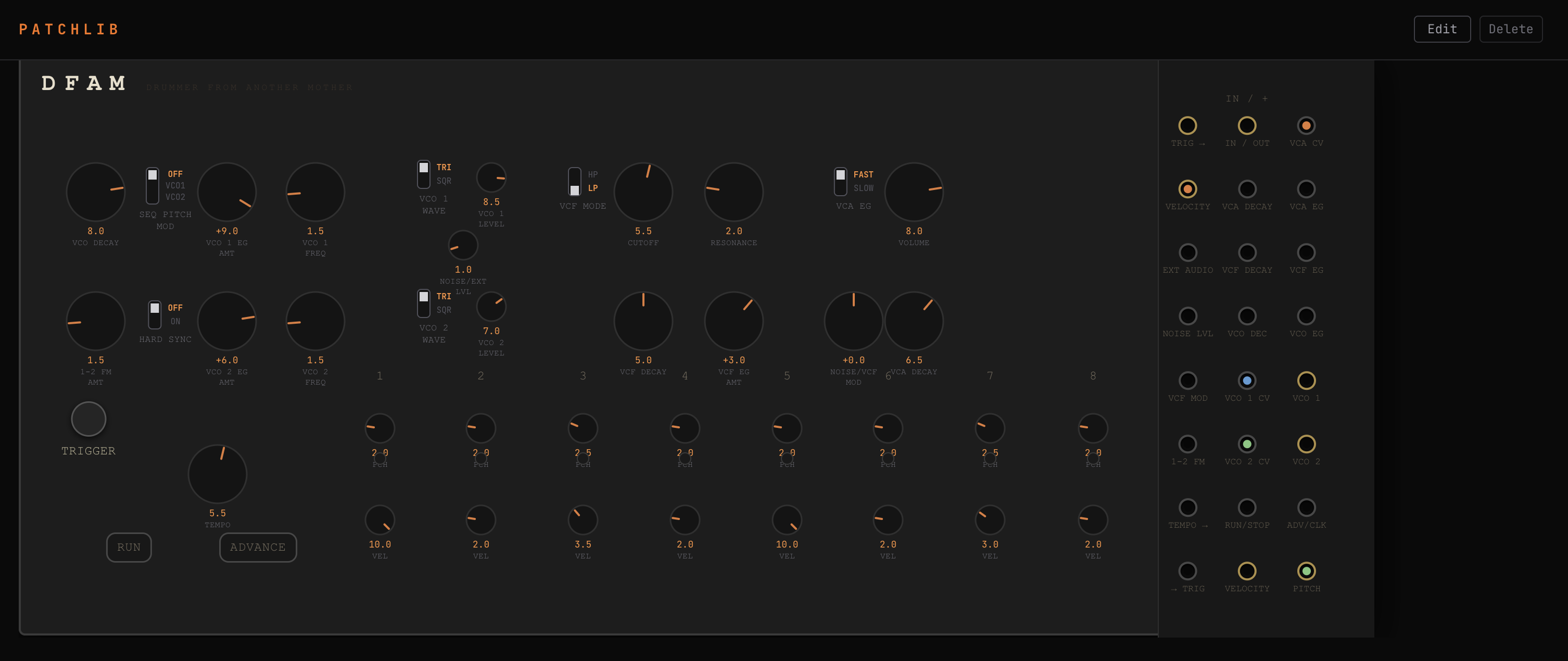 PatchLib — DFAM patch documentation interface